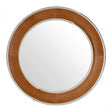 Oxlane Oxlane Churchill Wall Mirror, Leather, Mirrored Glass, Steel, Brown