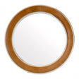 Oxlane Oxlane Churchill Wall Mirror, Leather, Mirrored Glass, Steel, Brown