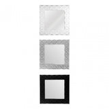 3D Effect Wall Mirror, Mirrored Glass, White