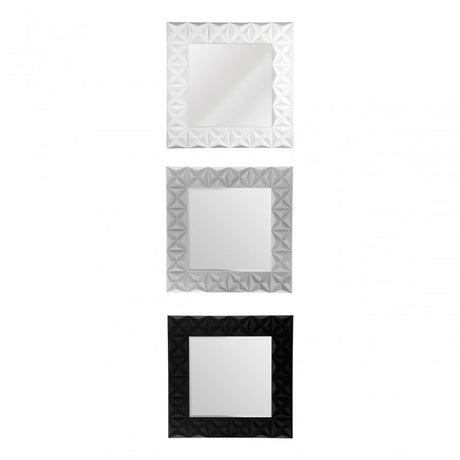 3D Effect Wall Mirror, Mirrored Glass, Grey