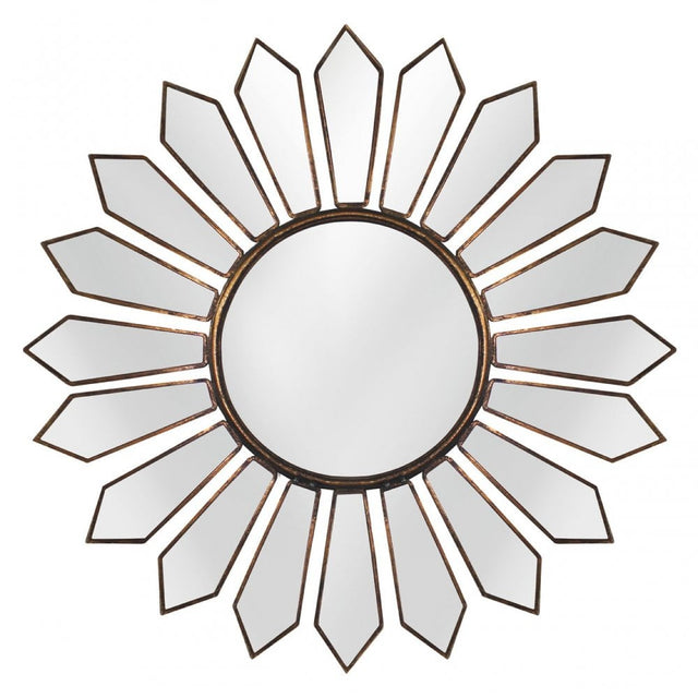 Verona Petal Wall Mirror, Mirrored Glass, Gold