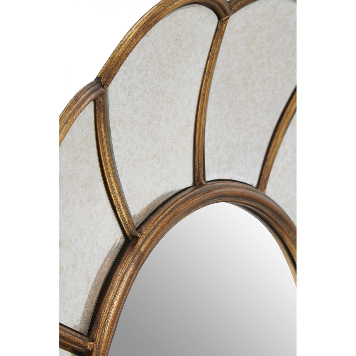 Verona Floral Wall Mirror, Mirrored Glass, Gold
