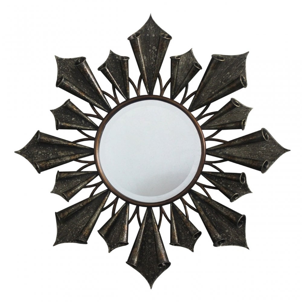 Verona Starburst Wall Mirror, Mirrored Glass, Gold