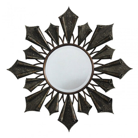 Verona Starburst Wall Mirror, Mirrored Glass, Gold