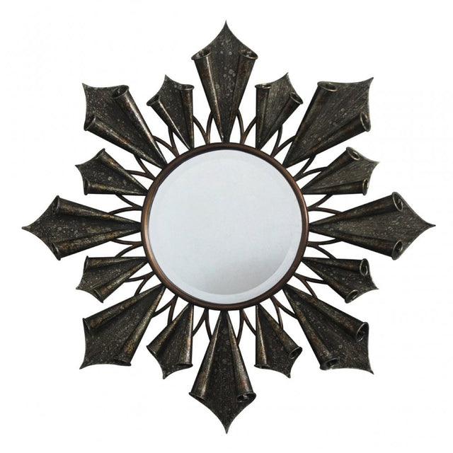 Verona Starburst Wall Mirror, Mirrored Glass, Gold