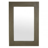 Baxter Wall Mirror, Cement Finish, Mirrored Glass, Grey