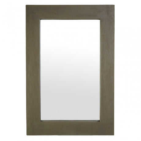 Baxter Wall Mirror, Cement Finish, Mirrored Glass, Grey