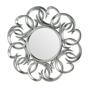 Wall Mirror, Glass, Polyresin, Silver