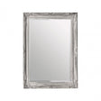 Distressed Wall Mirror, Wood, Mirrored Glass, White
