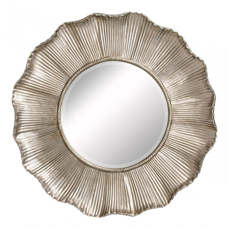 Duccio Wall Mirror, Glass, Polyresin, Silver