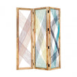 Temper 3 Sections Multicoloured Room Divider, Cotton Cord, Mango Wood, Multi-Coloured