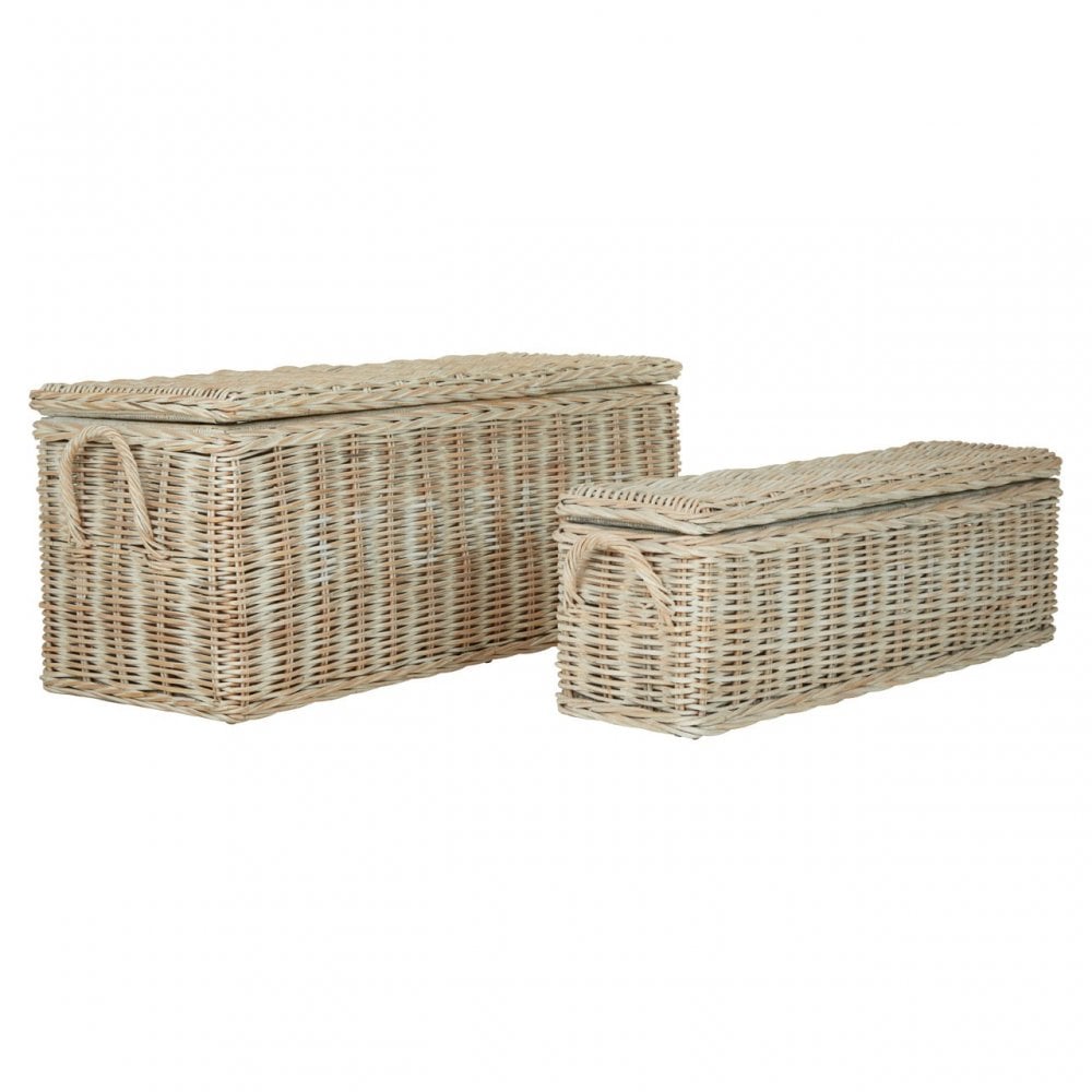 Ratallio Storage Boxes, Kubu Rattan, White