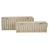 Ratallio Storage Boxes, Kubu Rattan, White