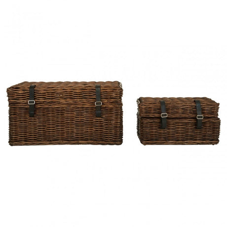 Set of 2 Ratallio Rattan Storage Trunks, Kubu Rattan
