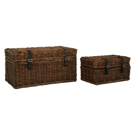 Set of 2 Ratallio Rattan Storage Trunks, Kubu Rattan