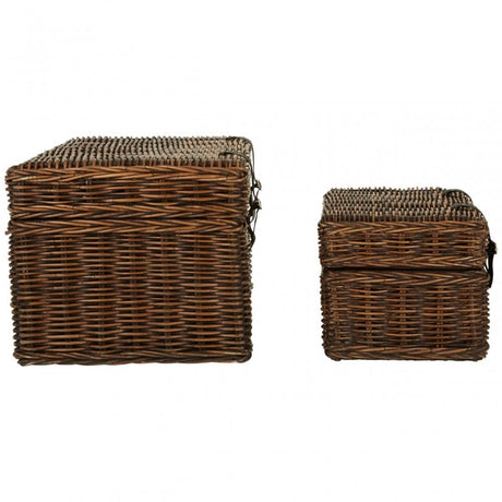 Set of 2 Ratallio Rattan Storage Trunks, Kubu Rattan