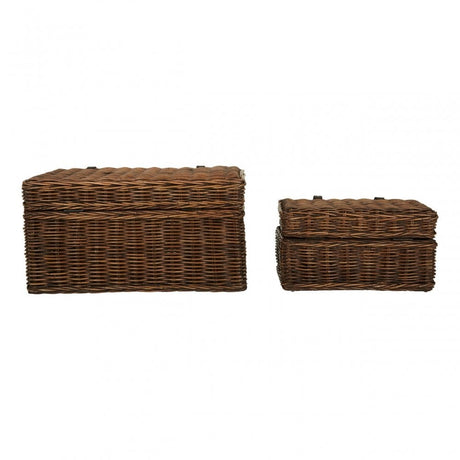 Set of 2 Ratallio Rattan Storage Trunks, Kubu Rattan