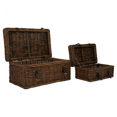Set of 2 Ratallio Rattan Storage Trunks, Kubu Rattan