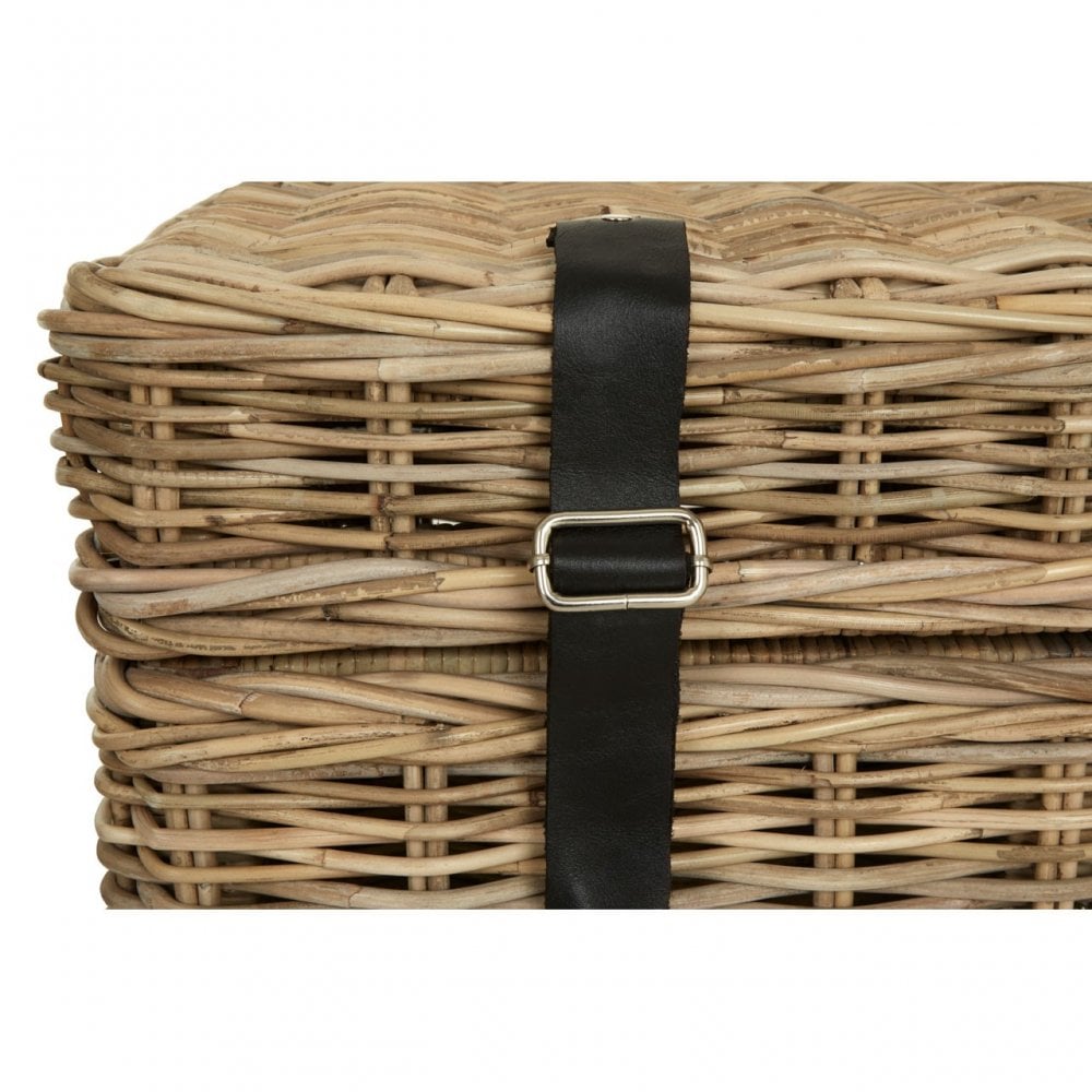 Set of 2 Grey Ratallio Rattan Storage Trunks, Kubu Rattan, Natural