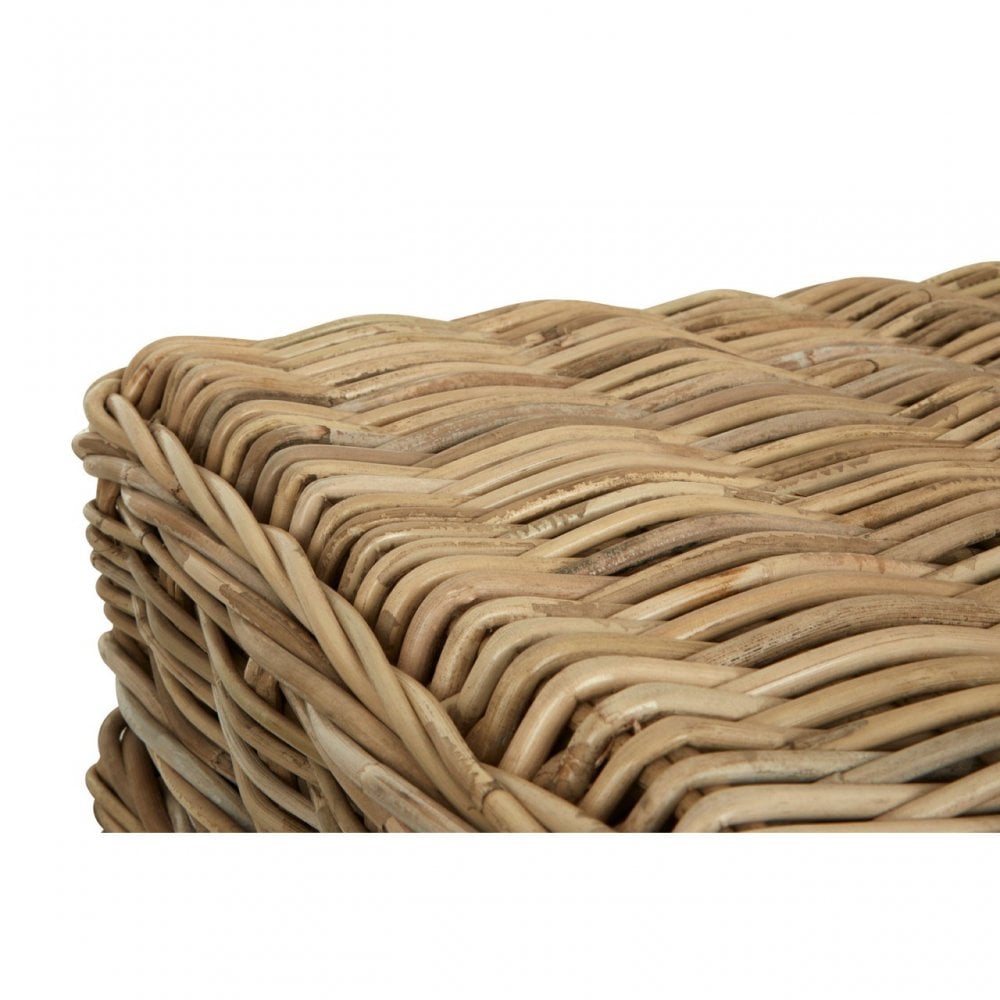 Set of 2 Grey Ratallio Rattan Storage Trunks, Kubu Rattan, Natural