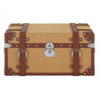 Columbus Small Canvas Storage Trunk, Canvas, Mango Wood, Natural