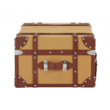 Columbus Small Canvas Storage Trunk, Canvas, Mango Wood, Natural