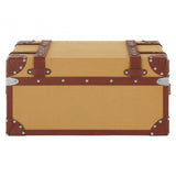Columbus Small Canvas Storage Trunk, Canvas, Mango Wood, Natural