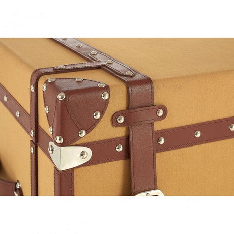 Columbus Large Canvas Storage Trunk, Canvas, Mango Wood, Brown