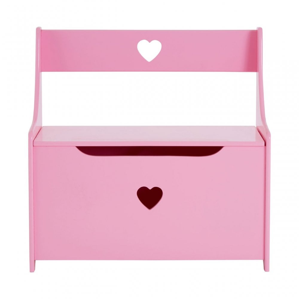 Kids Storage Box / Seat, Wood, Pink