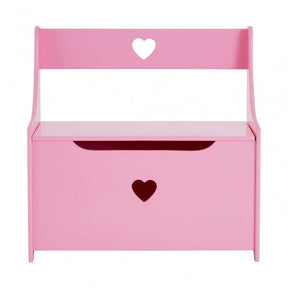 Kids Storage Box / Seat, Wood, Pink