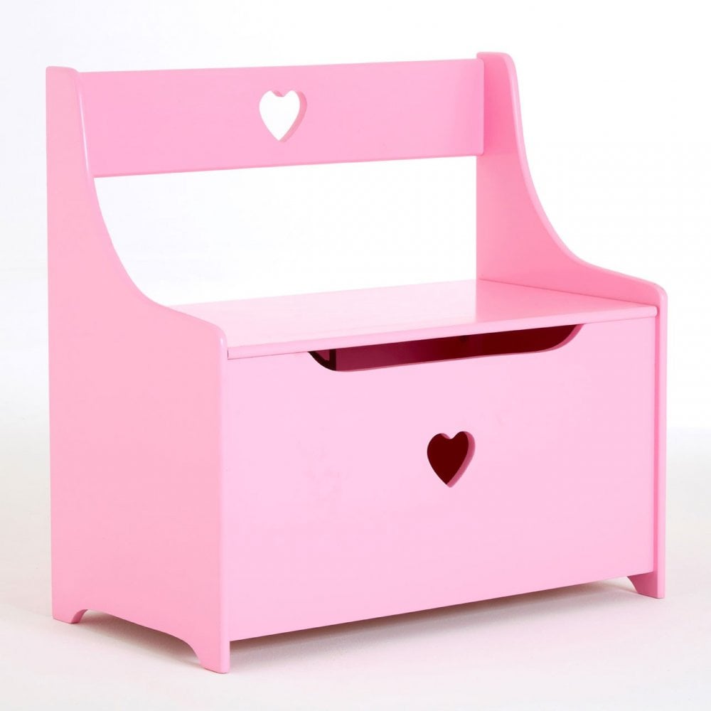 Kids Storage Box / Seat, Wood, Pink