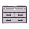 Black/White Genuine Cowhide 3 Drawer Cabinet, Cowhide, Stainless Steel, Black