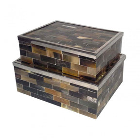 Horn Trinket Boxes, Buffalo Horn, Natural