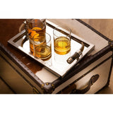 Brown / White Genuine Cowhide Storage Trunk, Cowhide, Stainless Steel, Brown