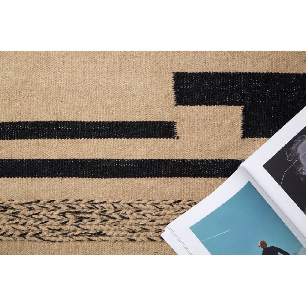 Stitch Small Trenza Rug, Brown