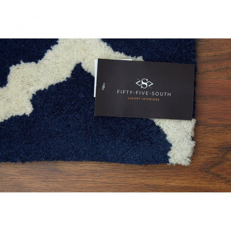 Tuskin Rug, Cotton / Wool 20 / 80, Blue