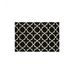 Tuskin Rug, Cotton / Wool 20 / 80, Black