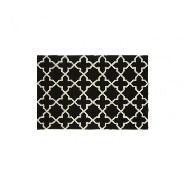 Tuskin Rug, Cotton / Wool 20 / 80, Black