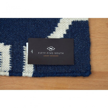 South Beach Rug, Cotton / Wool 20 / 80, Blue