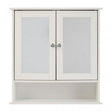 Bathroom Cabinet With Mirrored Doors / Shelf, Wood, Mirrored Glass, White