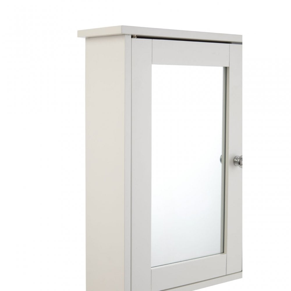 Bathroom Cabinet With Mirrored Doors / Shelf, Wood, Mirrored Glass, White
