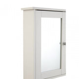 Bathroom Cabinet With Mirrored Doors / Shelf, Wood, Mirrored Glass, White