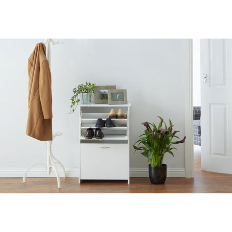 Shoe Storage Cupboard, Wood, White