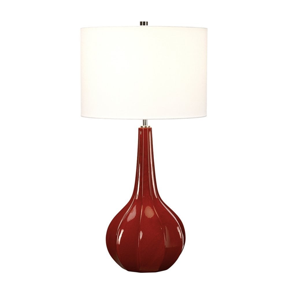 Elegant Upton Ceramic Table Lamp with White Linen Shade