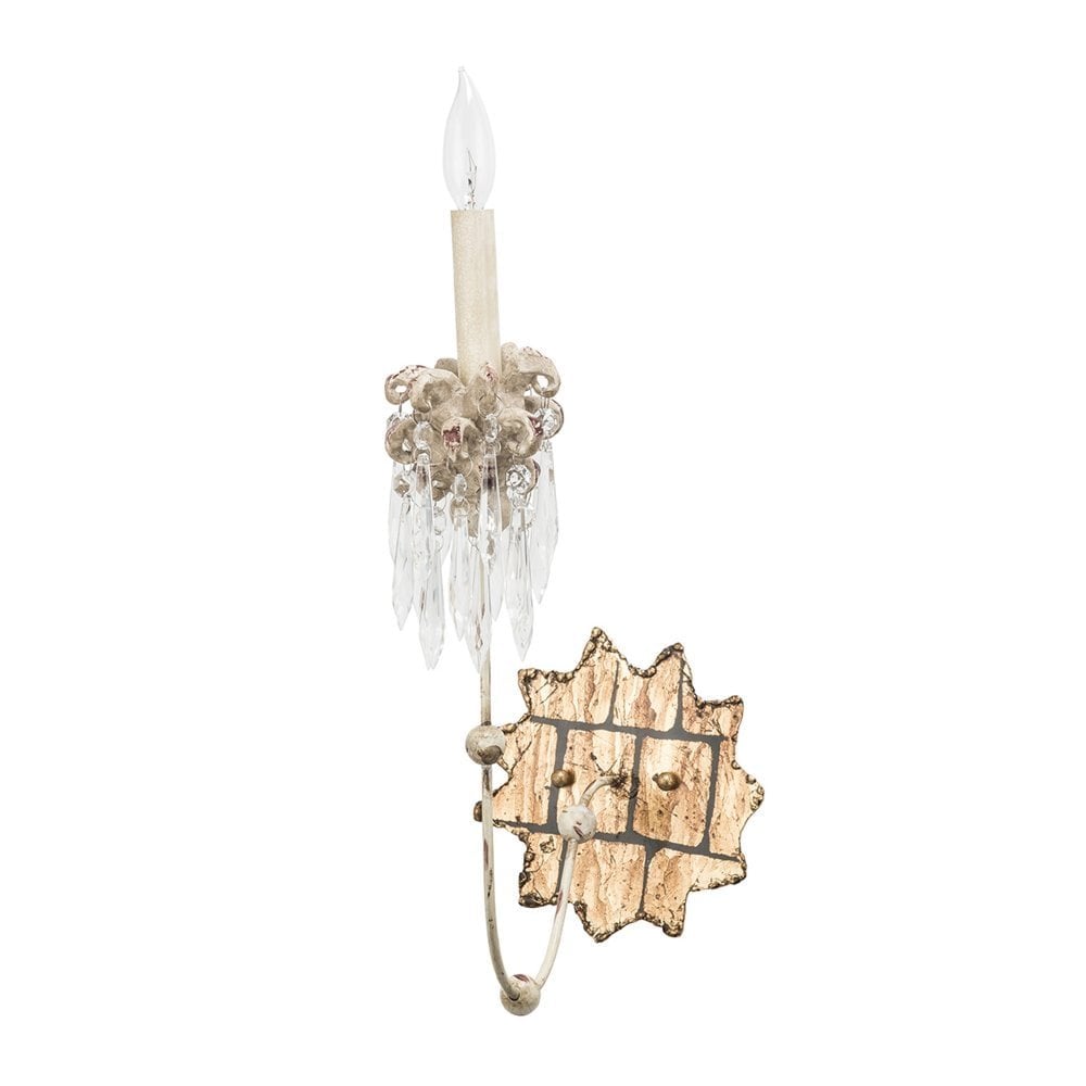Venetian Elegance Wall Sconce - Beige Patina & Gold Accents