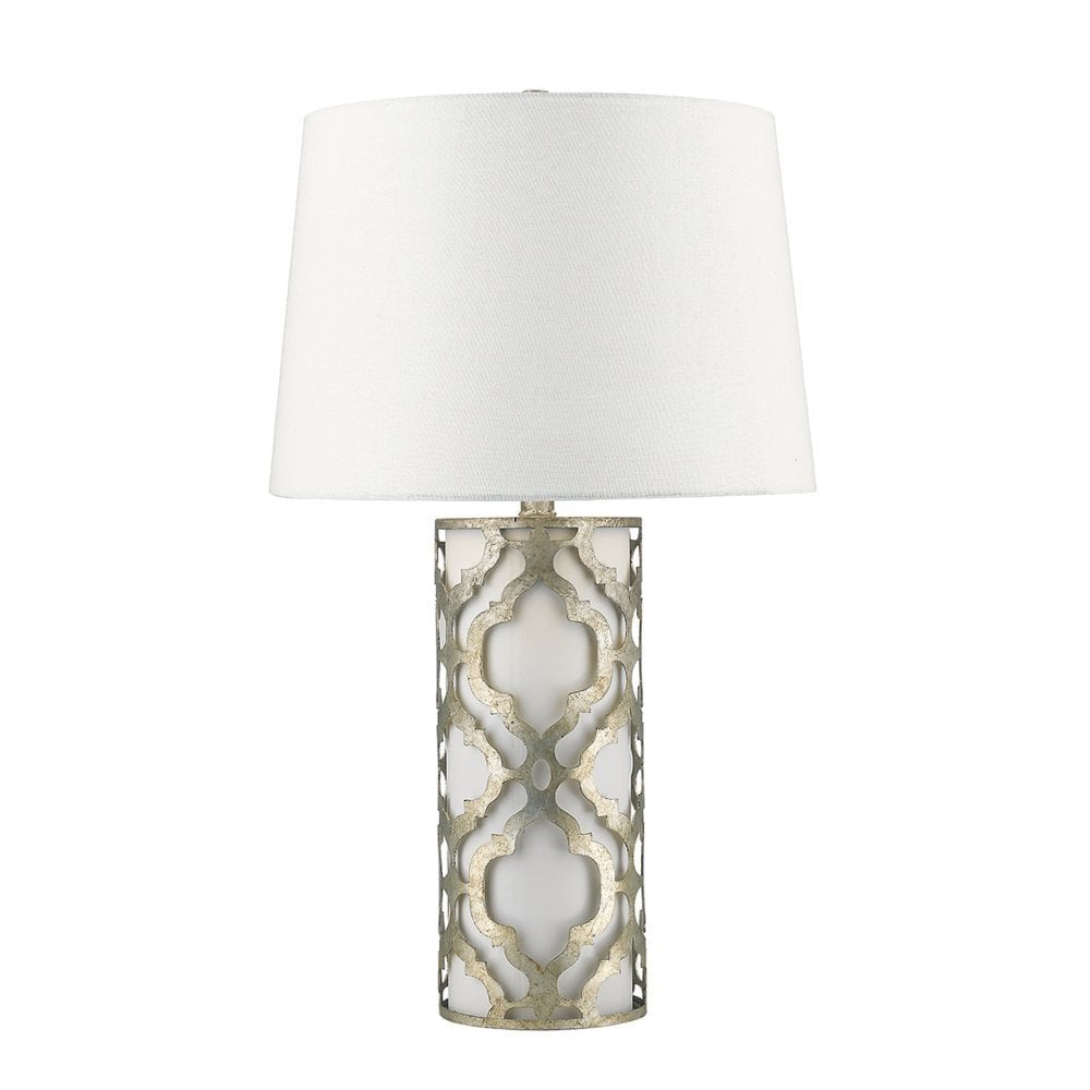 Gilded Nola Arabella Distressed Silver Table Lamp - Small
