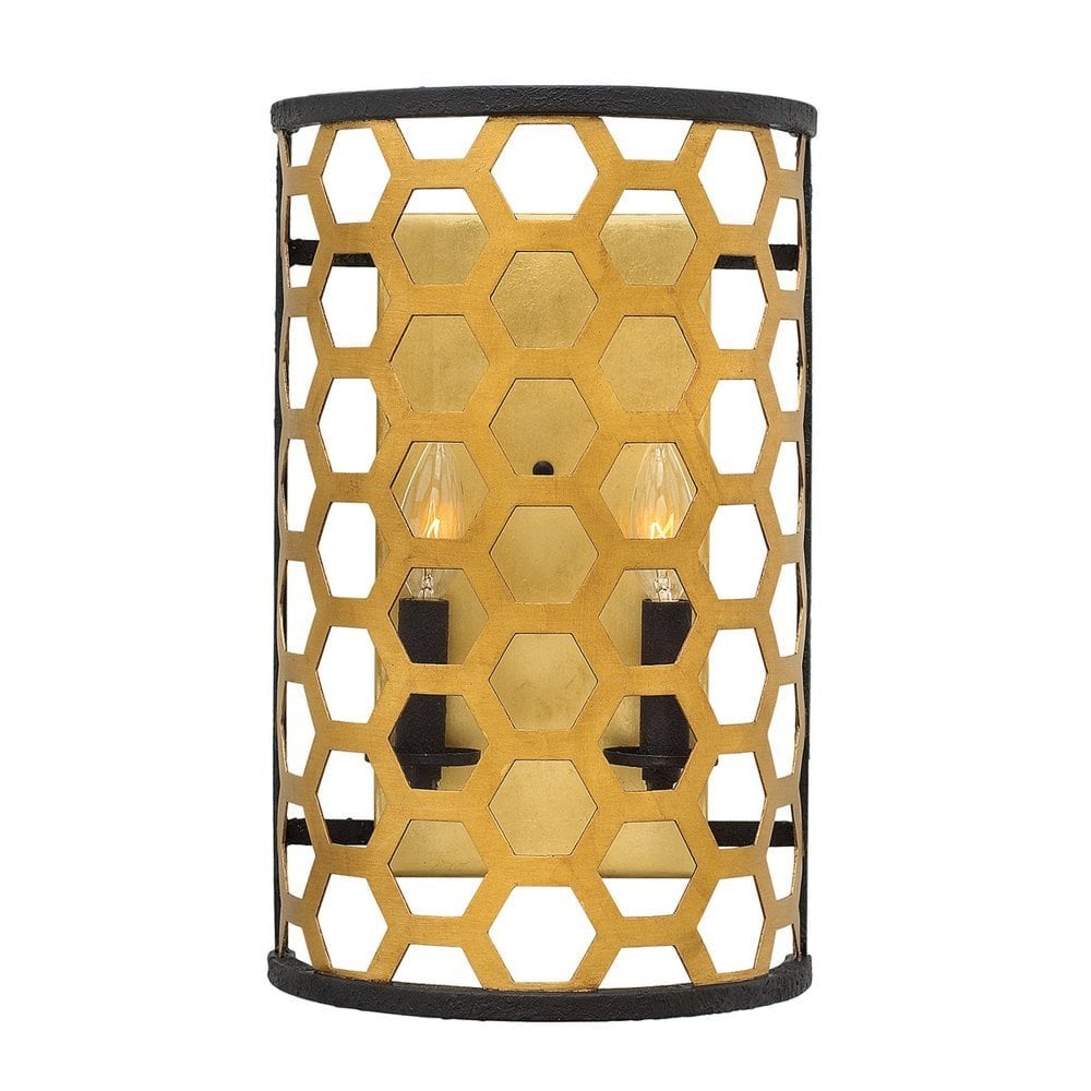 Felix Dual-Light Wall Fixture - Sunset Gold and Textured Black