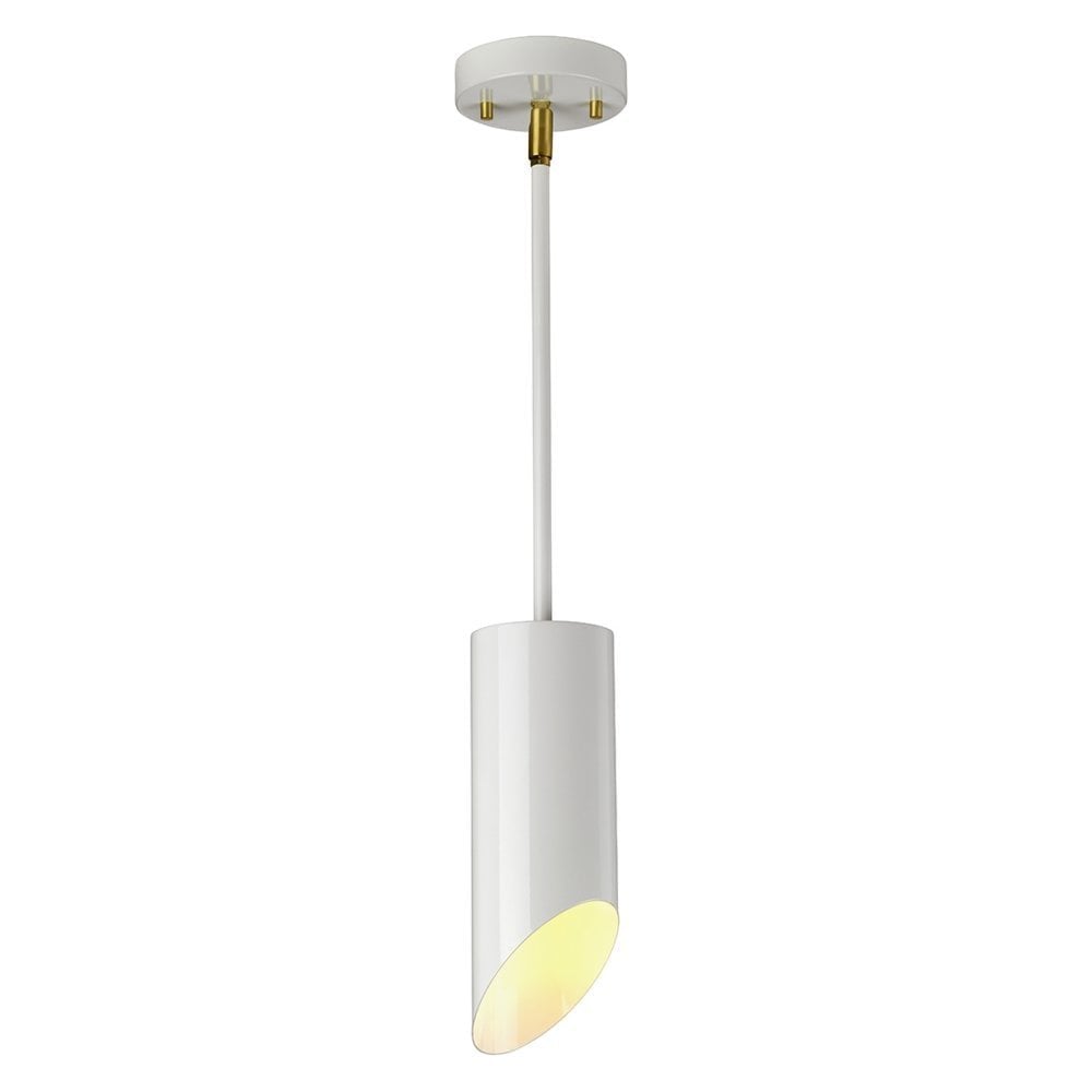Quinto Elegant Pendant Light - White with Aged Brass Finish
