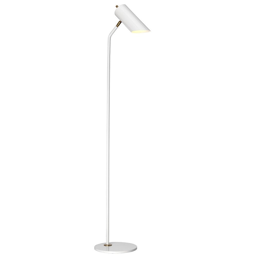 White and Aged Brass Quinto Floor Lamp by Elstead Lighting