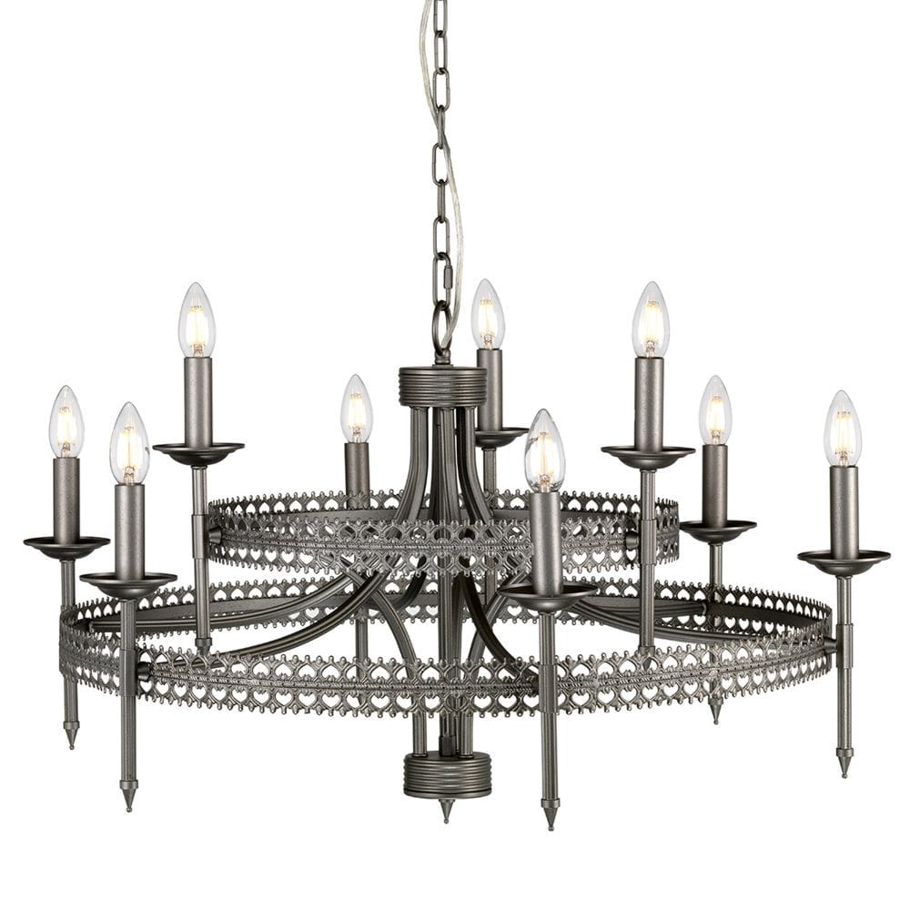 Majestic Crown 9-Light Iron Gate Chandelier